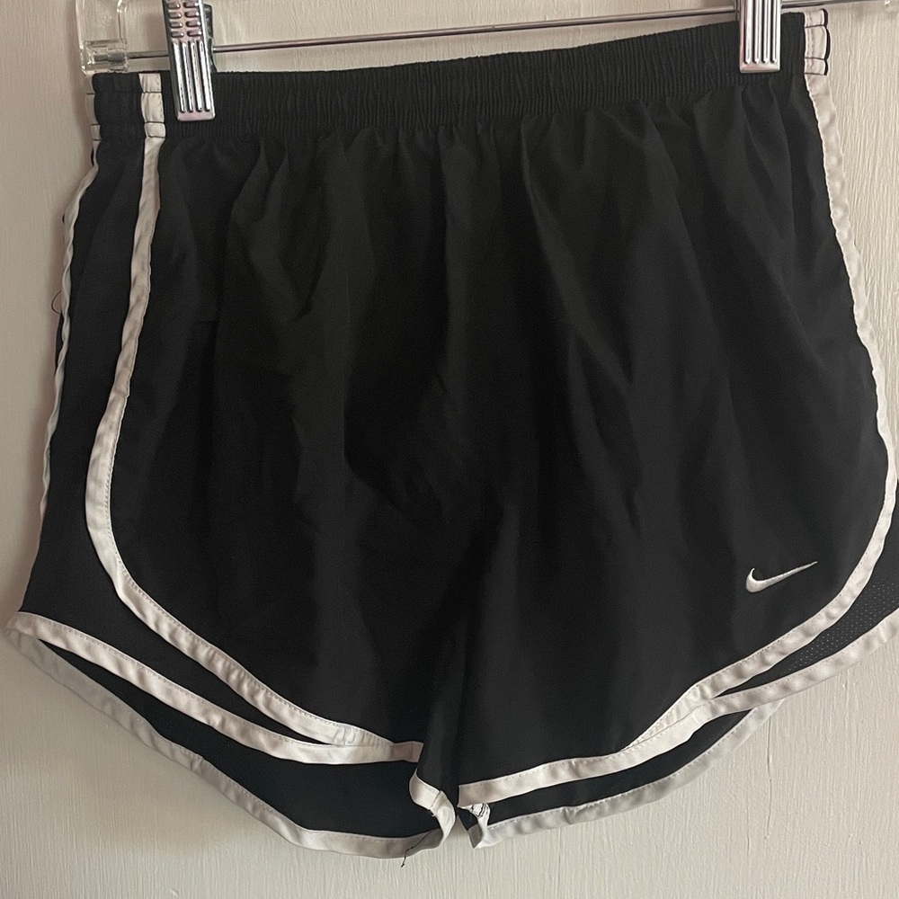 Nike Women's Black and White Athletic Shorts